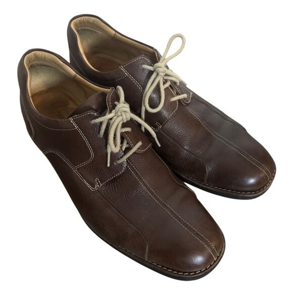 JOHNSTON & MURPHY Brown Shuler Bicycle Leather Dress Shoes 11 - Picture 1 of 10